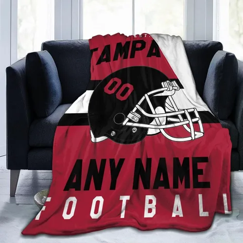 Miniatura 11 de SEAGGS Manta personalizada con diseño de ciudad de fútbol americano, decoración personalizada, manta impresa para añadir cualquier nombre y número
