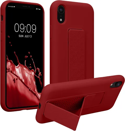 Miniatura 10 de kwmobile Funda compatible con Apple iPhone XR - Funda con correa de mano y revestimiento de silicona TPU suave - Azul Báltico