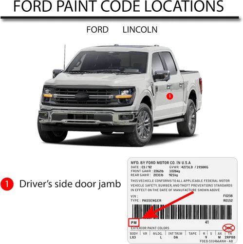 Miniatura 3 de R&E Paint Supply Compatible con Ford FZ, pintura automotriz metálica cordobán, kit de retoque