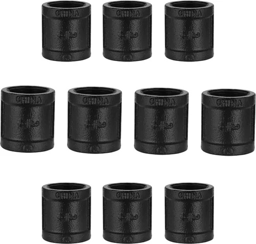 Miniatura 10 de Acoplamiento pintado de negro de 3/4 pulgadas, paquete de 20 acoplamientos de tubo negro de 3/4 pulgadas para Steam-punk vintage, soporte de estante
