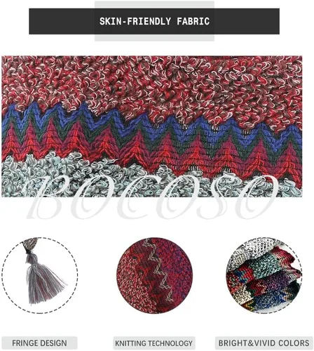 Miniatura 16 de Capa tipo poncho de punto para mujer, cárdigan de punto con flecos para otoño e invierno