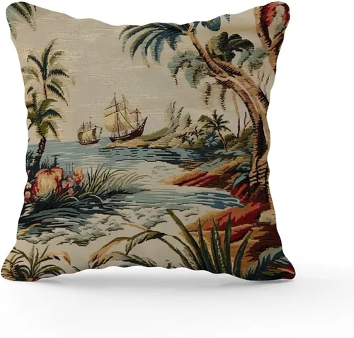Miniatura 2 de Funda de almohada Moore Manor Antigua Chinoiserie Coral Peony Chic Asian Accent Funda de almohada Retro Decorativa Fundas de cojín Decoración