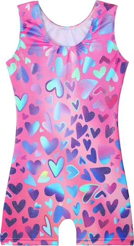 Miniatura 2 de EQSJIU Leotardos de gimnasia para niñas y niños, diseño de mosaico de arco iris, sirena, mariposa, estrellas, leopardo, galaxia, teñido anudado