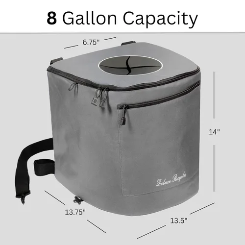 Miniatura 5 de Bote de basura portátil para navegar y acampar, duradero y plegable con contenedor interior, kayak, pesca, playa, senderismo y campamento, Gris
