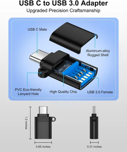 Miniatura 3 de para Samsung Galaxy S26 Ultra USB C a USB A Aadpter, adaptador OTG para Android Samsung Galaxy A17 A16 S26 S25 Plus S25 FE S25 S24 S23 Ultra S22 S21