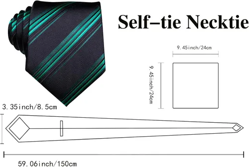 Miniatura 84 de Dubulle Corbata tejida de cachemira para hombre y gemelos de pañuelo para hombre, conjunto de gemelos para boda formal y negocios