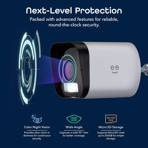 Miniatura 8 de Geeni Hawk 3 - Cámara de seguridad inteligente para exteriores de 4 MP - Cámara de vigilancia WiFi Ultra HD 2K con visión nocturna a color, alcance
