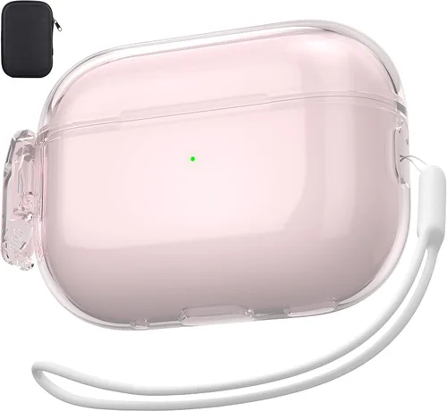 Miniatura 41 de Valkit - Funda transparente protectora para estuche de AirPods, con llavero, poliuretano termoplástico suave, a prueba de golpes, compatible