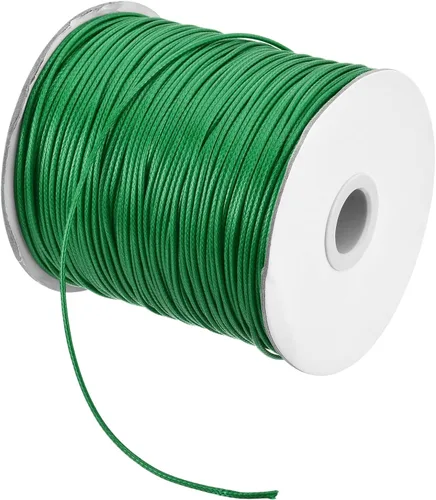 Miniatura 45 de MECCANIXITY Cordón encerado de poliéster encerado de 0.031 in, cuerda de cera de 175 yardas para hacer pulseras, collares, cuentas, joyería y Caqui
