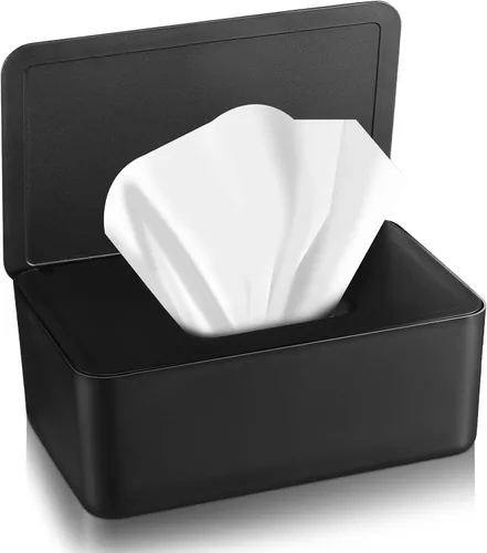 Newtay Soporte de hojas para secadora con tapa con bisagras, dispensador de hojas de plástico para secadora, caja de almacenamiento, suavizante,