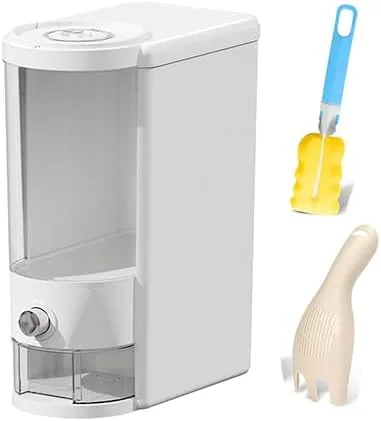 Miniatura 9 de Recipiente de arroz de 12 libras con taza medidora, caja fresca incorporada, dispensador de cereales con tapas para el hogar, cocina, despensa