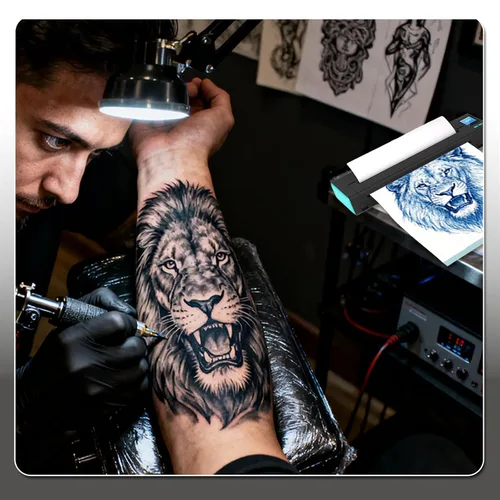 Miniatura 7 de XR3 - Impresora de plantillas de tatuaje, impresora de tatuajes con pantalla LED y 10 piezas de papel de transferencia, impresora térmica portátil