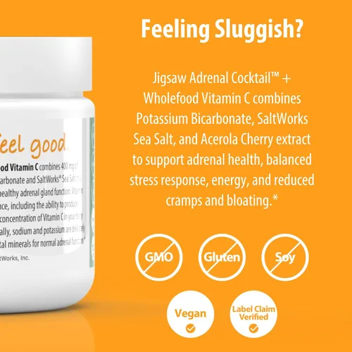Miniatura 4 de Jigsaw Health Cóctel suprarrenal con vitamina C de alimentos integrales, 60 porciones