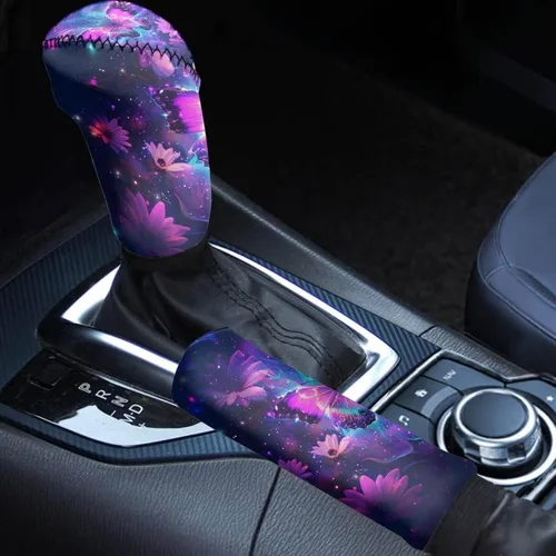 Miniatura 41 de Juego de 2 piezas set de accesorios interiores para coche, para las mujeres, hombres; cubierta de palanca de cambios/freno de mano, personalizada