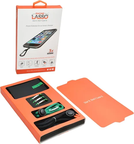 Miniatura 3 de Phone Lasso Paquete de 3 cordones para teléfono celular con correas ajustables para el cuello y la muñeca y 2 parches universales para teléfono