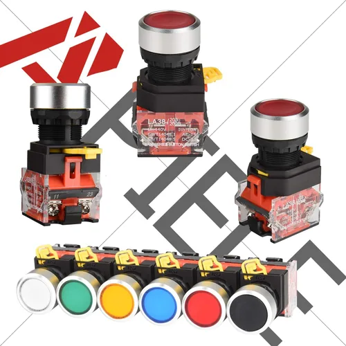 Miniatura 3 de APIELE Interruptor de botón momentáneo de 22MM 1NO 1NC Cabeza de metal LA36A-11BN-BLK (negro)