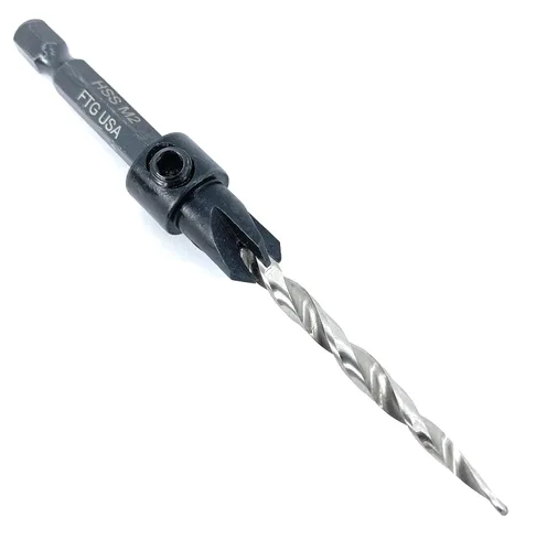 Miniatura 23 de FTG USA Juego de brocas avellanadoras de madera ajustable, 5 piezas, broca avellanadora #4 #6 #8 #10 #12 con broca cónica para carpintería