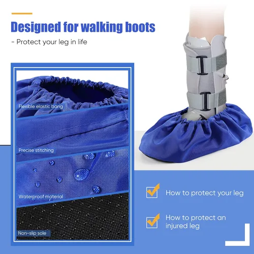 Miniatura 3 de Mepase 12 Piezas de Funda para Botas de Caminar con Fractura, Funda para Pies Reutilizable Impermeable Antideslizante para Botas de Caminar