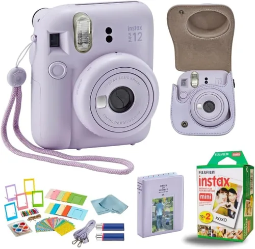 Cámara instantánea Fujifilm Mini + paquete de accesorios y estuche personalizado compatible + Fujifilm Instant (20 disparos) álbum de fotos mini