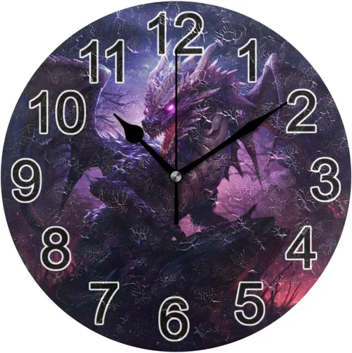 Miniatura 35 de Hummingbird - Reloj de pared de resorte redondo de 10 pulgadas, sin tictac, silencioso, funciona con pilas, reloj analógico atómico de cuarzo