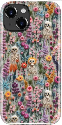 Miniatura 30 de Funda para iPhone 12 Mini, compatible con carga inalámbrica, protección de doble capa con elegante diseño de flores silvestres, silicona suave +