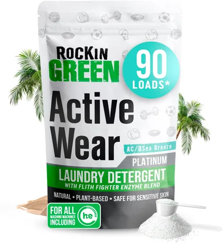 Miniatura 11 de Detergente para ropa Rockin' Green, Detergente en polvo para ropa a base de plantas, Detergente para ropa totalmente natural, Combate el olor vegano