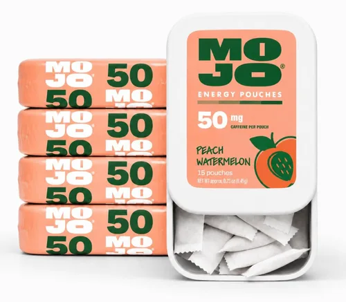 Miniatura 17 de Bolsas de energía MOJO sabor frambuesa azul, 50 mg de cafeína por bolsita, 15 bolsitas, paquete individual