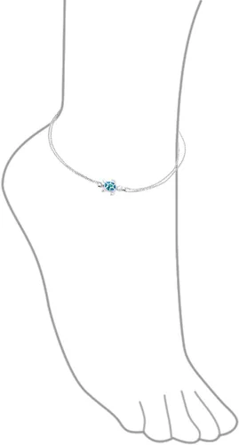 Miniatura 3 de Tobillera náutica con forma de concha marina para mujer, plata de ley 925, extensor de 9 y 10 pulgadas