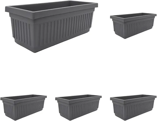 Miniatura 10 de The HC Companies Macetero veneciano de 18 pulgadas con tapón de drenaje, macetas de plástico ligero resistente a los rayos UV para interiores y Negro