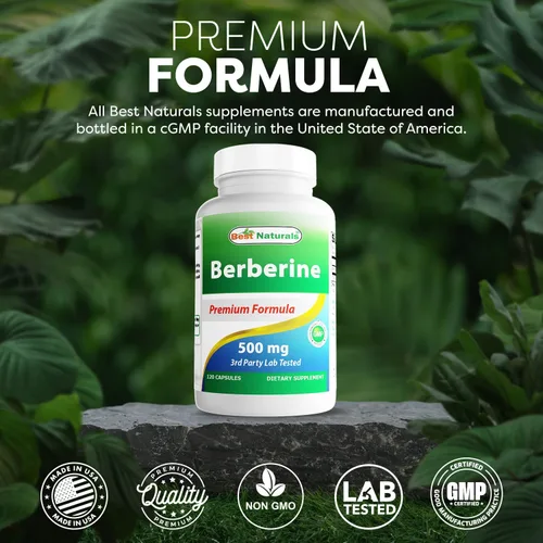 Miniatura 5 de Best Naturals Berberina 500mg 120 cápsulas – Apoya la función inmunológica, cardiovascular y gastrointestinal (120 unidades (paquete de 1))