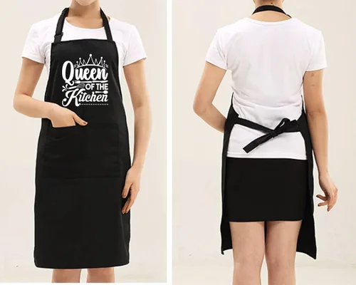 Miniatura 5 de Delantales divertidos para mujer con 2 bolsillos, tamaño Queen of the Kitchen, delantal ajustable resistente al agua para cocinar, regalos