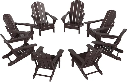 Miniatura 35 de HDPE Laguna - Silla plegable de polietileno Adirondack (juego de 2), turquesa