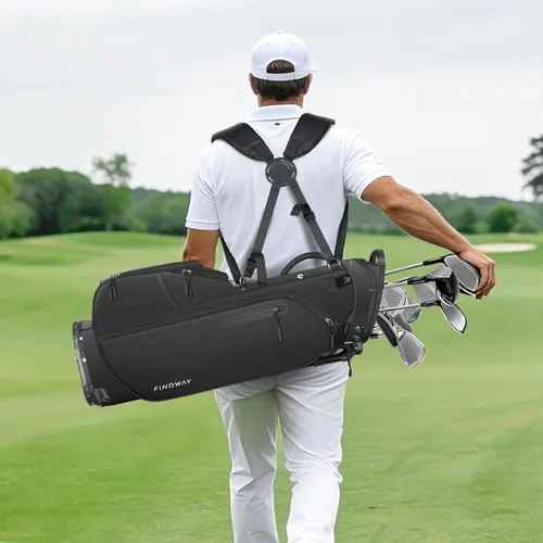 Miniatura 7 de Findway Bolsa de golf de 5 vías, bolsas de golf ligeras para hombres y mujeres con divisores de longitud completa, múltiples bolsillos acolchados