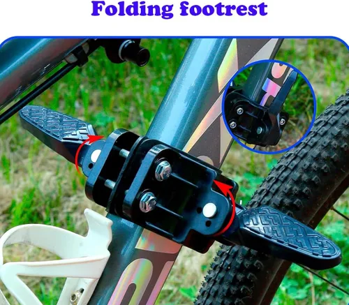 Miniatura 4 de Asiento de bicicleta desmontable para niños montado en la parte delantera con manillar y pedales de pie para niños de 2 a 5 años, asiento