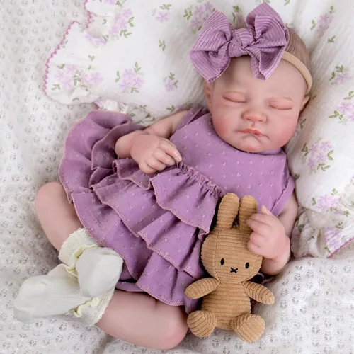 Miniatura 10 de UOFTKIZ Muñecas realistas de bebé Reborn – Muñeca de bebé real de 20 pulgadas, recién nacida realista con cuerpo de tela y accesorios