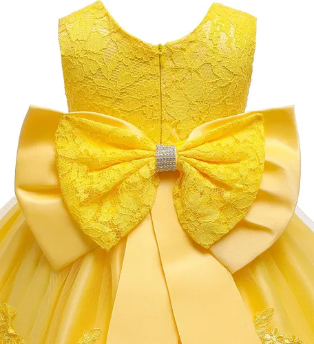 Miniatura 4 de Jup'Elle Vestidos de niña de flores para boda, vestido bordado formal para niñas, vestido de princesa para bebé, para desfiles, fiesta, con tocado