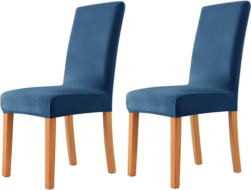 Miniatura 21 de Velvet Chair Covers Beige Gray, Stretch Dining Room Chair Covers 2 Pack, Super Fit Dining Chairs Slipcovers Spandex Washable Kitchen Parson Chair