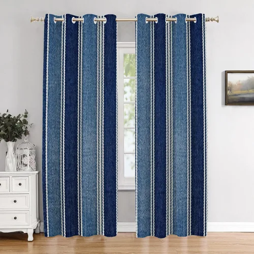 Miniatura 68 de Cortinas opacas de poliéster multicapa para cafetería, con diseño de diamantes, 2 unidades, 26 x 24 pulgadas