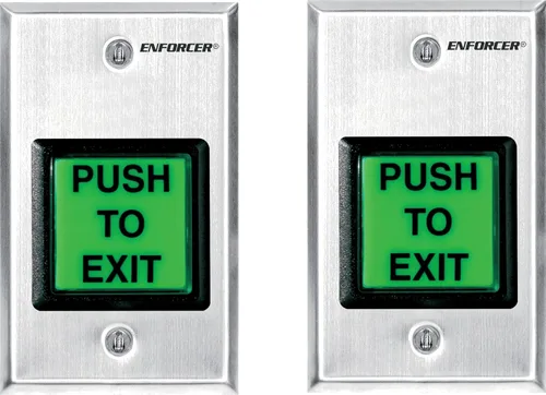 Miniatura 6 de Seco-Larm SD-7202GC-PEQ ENFORCER - Placa de pared con iluminación LED RTE con botón verde grande, botón grande iluminado con leyenda "PUSH TO EXIT