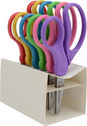 Miniatura 7 de Westcott KleenEarth Tijeras de 5 pulgadas, paquete de 6, para niños a partir de 4 años, tijeras recicladas ecológicas para proyectos escolares