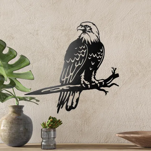 Miniatura 4 de OULYDEKO Estatua de águila calva de metal para jardín, decoración de árbol al aire libre, regalo de estatua de águila para hombres