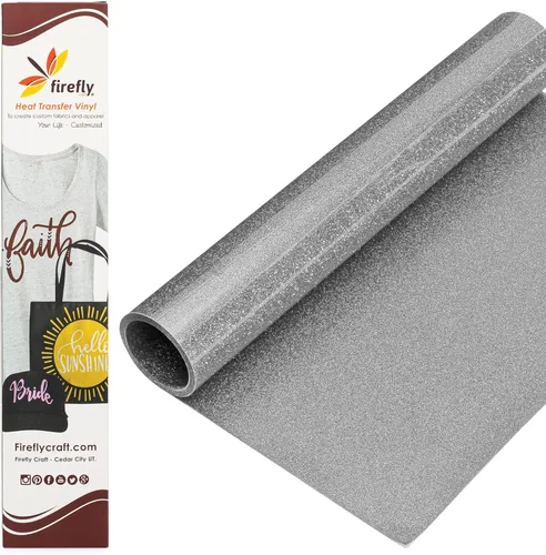 Miniatura 63 de Firefly Craft - Lámina de vinilo de transferencia de calor con purpurina turquesa HTV - Vinilo para transferencia térmica - Hojas de tela