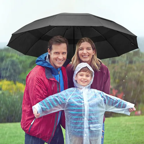 Miniatura 92 de G4Free Paraguas de golf grande de 42/46/54/62 pulgadas, paraguas compacto de viaje inverso, 10 varillas, resistente al viento para lluvia, doble