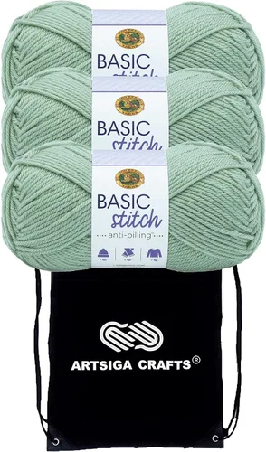 Miniatura 7 de Lion Brand Basic Stitch Hilo Acrílico Anti-Bolitas Ecru 202-098 (3 Madejas - Mismo Lote de Tinte) Worsted Mediano #4 Hilo Acrílico para Crochet