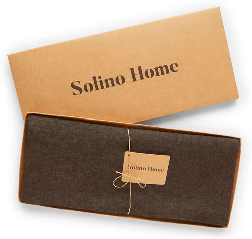 Miniatura 5 de Solino Home - Camino de mesa de lino de 14 x 36 pulgadas, marrón cambray, Athena, para otoño, Acción de Gracias, Navidad, vacaciones, lavable a 22