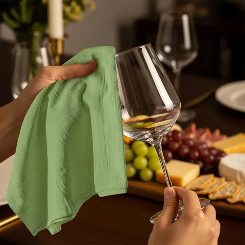 Miniatura 5 de Utopia Kitchen Paquete de 12 toallas de saco de harina verde salvia, 28 x 28 pulgadas, paños de cocina 100% algodón para limpiar y secar, paño