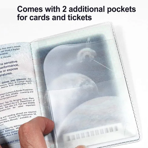 Miniatura 4 de Paquete de 5 fundas transparentes para pasaporte Arsmat, organizador de documentos de viaje, plástico para pasaporte de EE. UU.