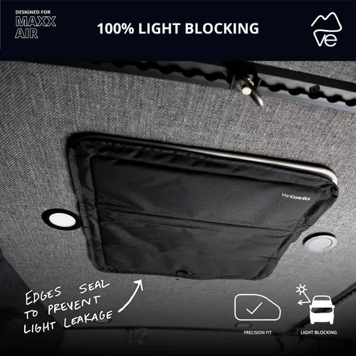 Miniatura 3 de VanEssential Cubierta de ventilación de techo opaca con aislamiento magnético diseñada para (MaxxAir/Fantastic Fan) 16.5 "x 16.5" - Negro