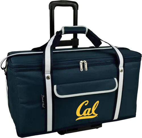 California Berkeley Golden Bears - Enfriador de viaje para picnic con ruedas, capacidad para 64 latas, enfriador plegable a prueba de fugas,