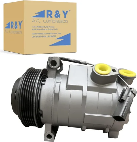 Compresor de aire acondicionado automotriz RYC y embrague de A/C AEG340 | Solo se adapta a Dodge Journey 3.5L 2009-2010 con A/C trasero